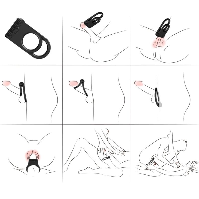 ARMONY - TWINS DOUBLE VIBRATOR RING FOR COUPLES BLACK - slika 2