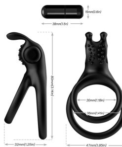 ARMONY - TRAVELER DOUBLE VIBRATOR RING FOR COUPLES RABBIT BLACK - slika 3