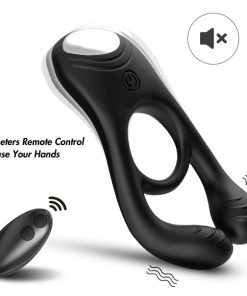 ARMONY - VEYRON DOUBLE VIBRATOR RING TOY FOR COUPLES REMOTE CONTROL BLACK