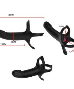 ARMONY - DILDO WITH RING & VIBRATOR REMOTE CONTROL BLACK - slika 3