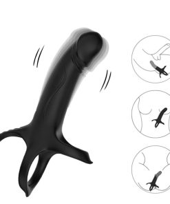 Alternative view of ARMONY - DILDO WITH RING & VIBRATOR REMOTE CONTROL BLACK