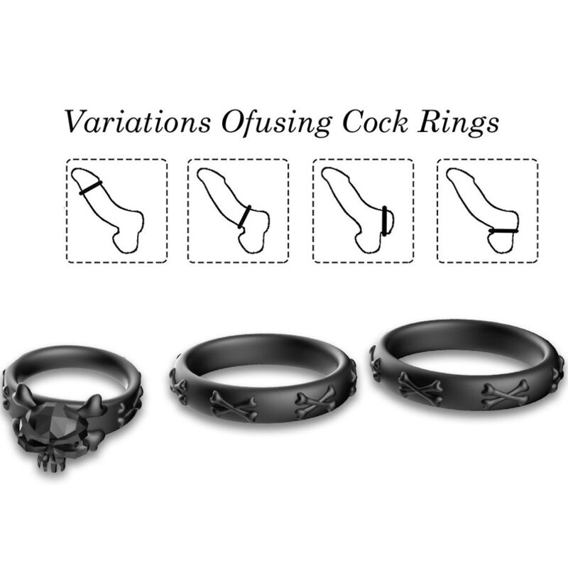 ARMONY - RINGS CALAVERA SILICONE BLACK - slika 3