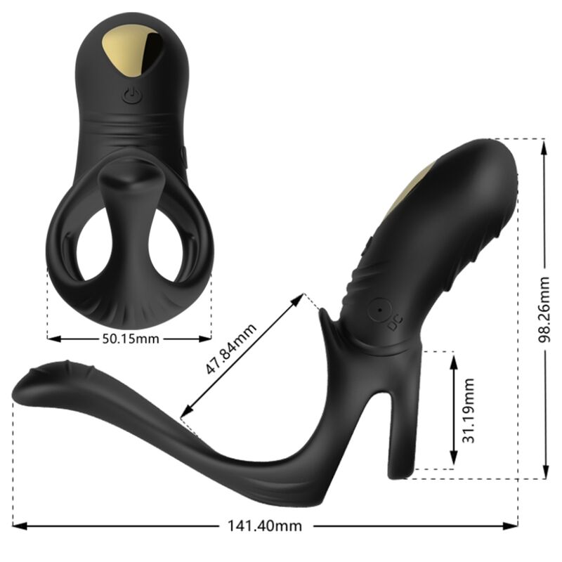 ARMONY - JOY JUMPER RING VIBRATOR FOR COUPLES & ANAL PLUG BLACK - slika 2
