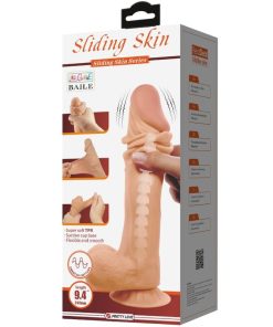 Alternative view of PRETTY LOVE - SLIDING SKIN SERIES REALISTIC DILDO WITH SLIDING SKIN SUCTION CUP REMOTE CONTROL FLESH 24 CM