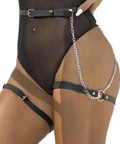 Alternative view of SUBBLIME - LEATHER BELT HARNESS BLACK ONE SIZE