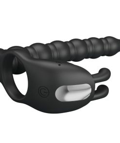 Alternative view of PRETTY LOVE - BLACKNEY PENIS RING WITH BLACK VIBRATOR PLUG