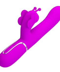 PRETTY LOVE - MULTIFUNCTION RABBIT VIBRATOR 4 IN 1 BUTTERFLY FUCHSIA - slika 3