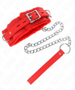 KINK - COLLAR WITH LEASH 65 CM WITH RESTRICTIONS RED 36-42 CM X 5.5 CM - slika 2