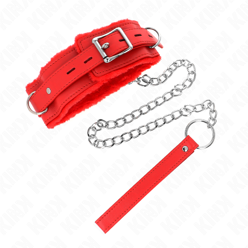 KINK - COLLAR WITH LEASH 65 CM WITH RESTRICTIONS RED 36-42 CM X 5.5 CM - slika 2