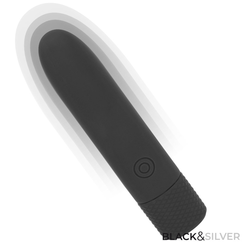 BLACK & SILVER - GERI USB RECHARGEABLE VIBRATING BULLET 8 VIBRATIONS BLACK 10 X 2.2 CM - slika 2