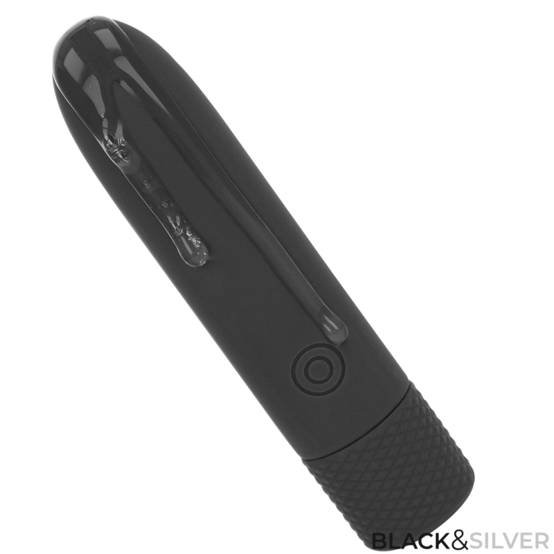 BLACK & SILVER - GERI USB RECHARGEABLE VIBRATING BULLET 8 VIBRATIONS BLACK 10 X 2.2 CM - slika 3