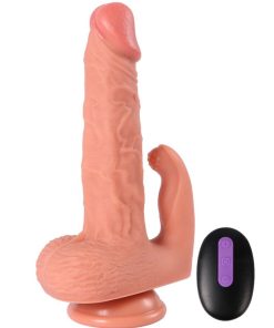SHEQU - HAYDEN DILDO AND CLITORIS STIMULATOR WITH VIBRATION AND REMOTE CONTROL 16 CM