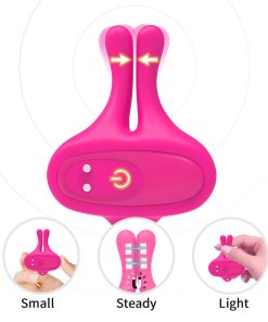ARMONY - RABBIT SHAPE VIBRATION MAGNETIC NIPPLE CLAMPS PINK - slika 3