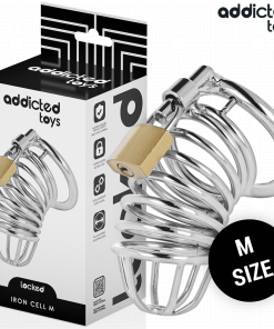 ADDICTED TOYS LOCKED - IRON CELL METAL PENIS CAGE SIZE M