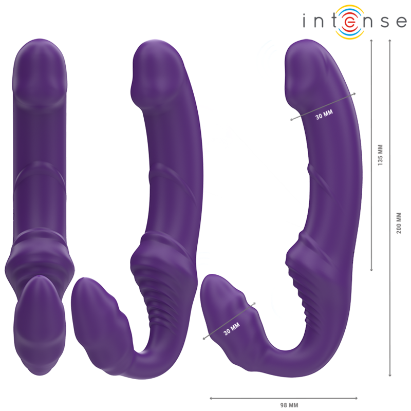 INTENSE - JILL DOUBLE VIBRATOR 20 CM PURPLE REMOTE CONTROL - slika 3