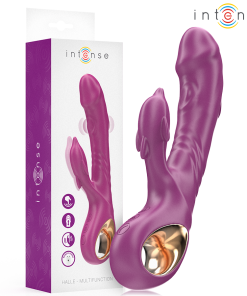 INTENSE - HALLE MULTIFUNCTION VIBRATOR WITH DOLPHIN STIMULATING TONGUE PURPLE