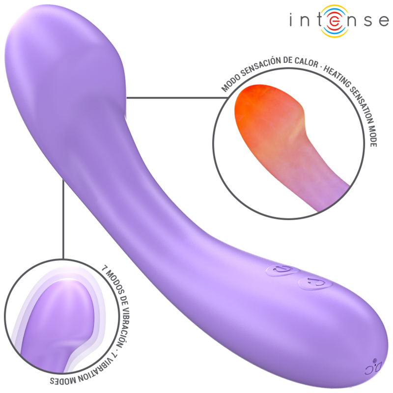 INTENSE - BECKY VIBRATOR 19 CM HEATABLE 7 VIBRATIONS PURPLE - slika 2
