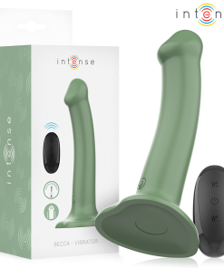 INTENSE - BECCA VIBRATOR WITH SUCTION CUP 10 VIBRATIONS GREEN REMOTE CONTROL