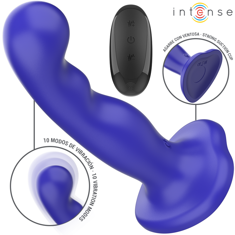 INTENSE - SHORTY VIBRATOR WITH SUCTION CUP BLUE REMOTE CONTROL - slika 2
