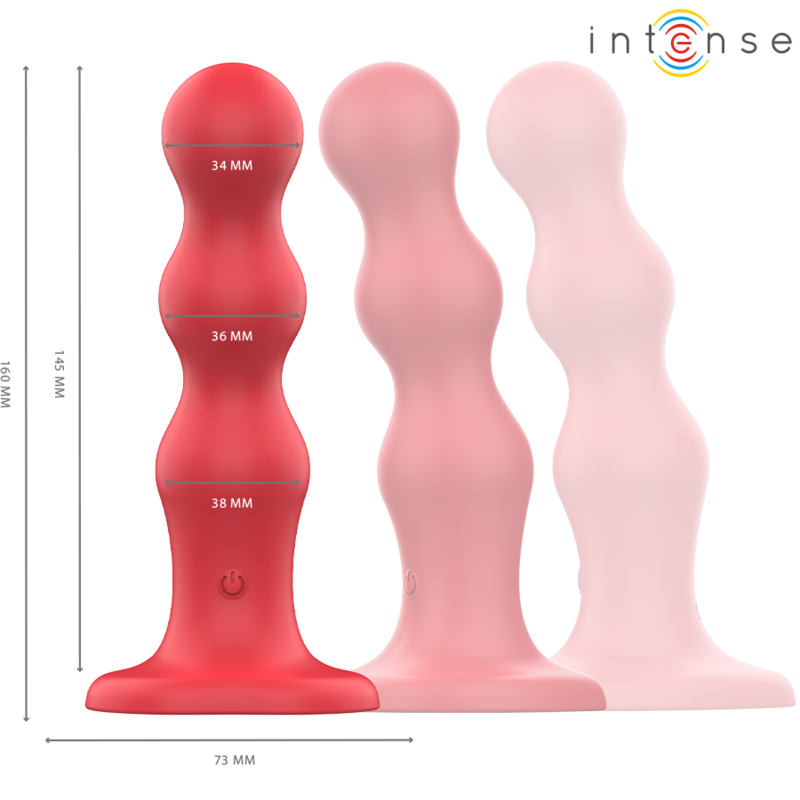 INTENSE - CODY VIBRATOR WITH SUCTION CUP RED REMOTE CONTROL - slika 3