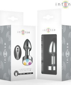 INTENSE - VIBRATING METAL ANAL PLUG WITH LED LIGHTS AND REMOTE CONTROL - SIZE S - slika 3