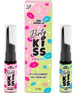 SECRETPLAY - FLIRTY KISS GELS WITH ORAL SEX EFFECTS STRAWBERRY & MINT 2 x 8 GR