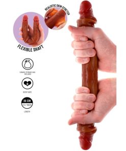 GET REAL - DOUBLE-ENDED SILICONE DILDO CARAMEL 35 CM - slika 2