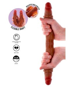GET REAL - DOUBLE-ENDED SILICONE DILDO CARAMEL 40 CM - slika 2