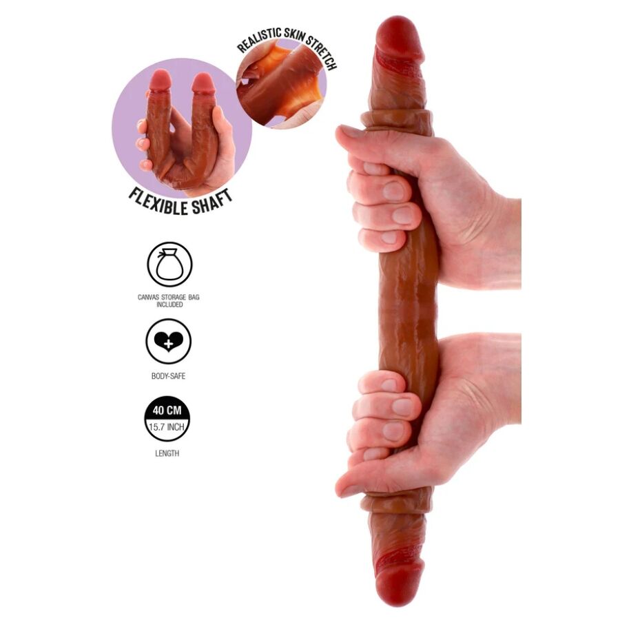 GET REAL - DOUBLE-ENDED SILICONE DILDO CARAMEL 40 CM - slika 2