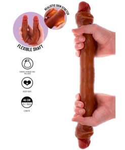GET REAL - DOUBLE-ENDED SILICONE DILDO CARAMEL 46 CM - slika 2