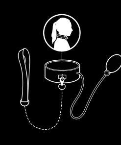 FETISH SUBMISSIVE BONDAGE - INFLATABLE STRANGLING COLLAR WITH CHAIN - slika 3