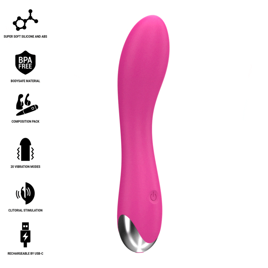 INTENSE - CHER VIBRATOR WITH 20 PATTERNS AND INTERCHANGEABLE HEADS - slika 2