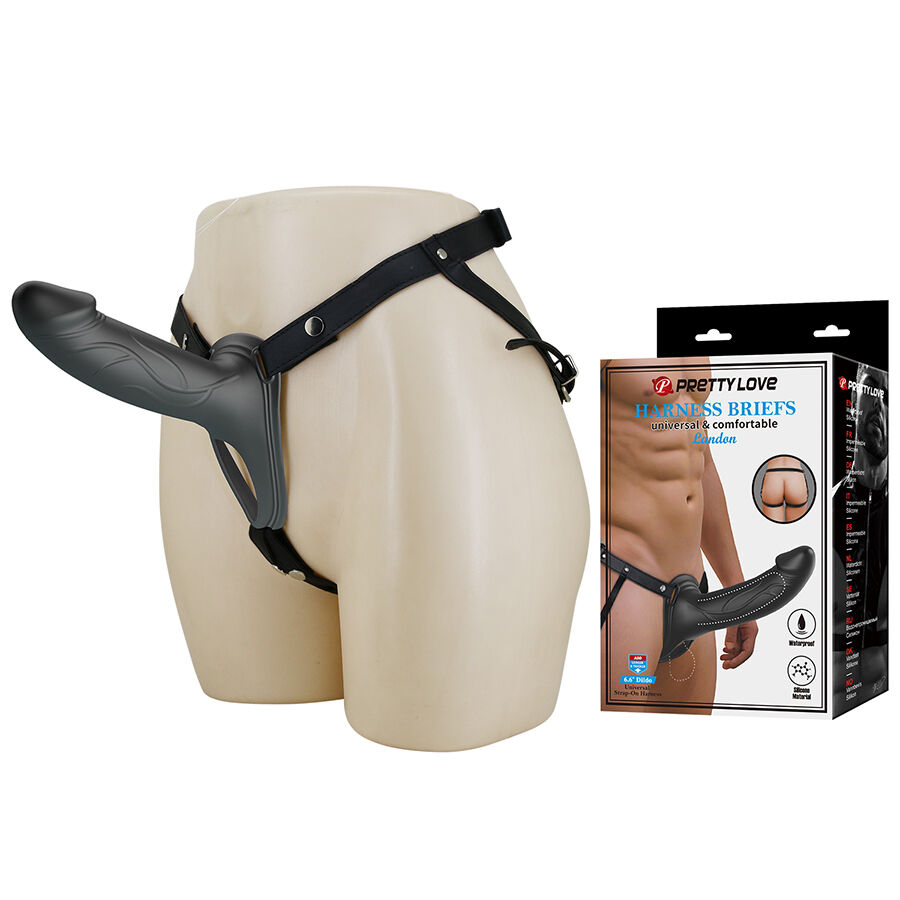 PRETTY LOVE - LANDON BLACK VIBRATING STRAP-ON - slika 2