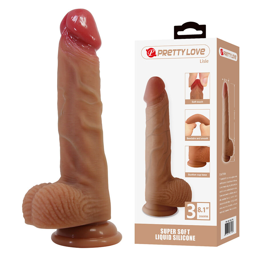 PRETTY LOVE - LISLE REALISTIC DILDO WITH SUCTION CUP 20.6 CM -Ø- 4.2 CM - slika 2