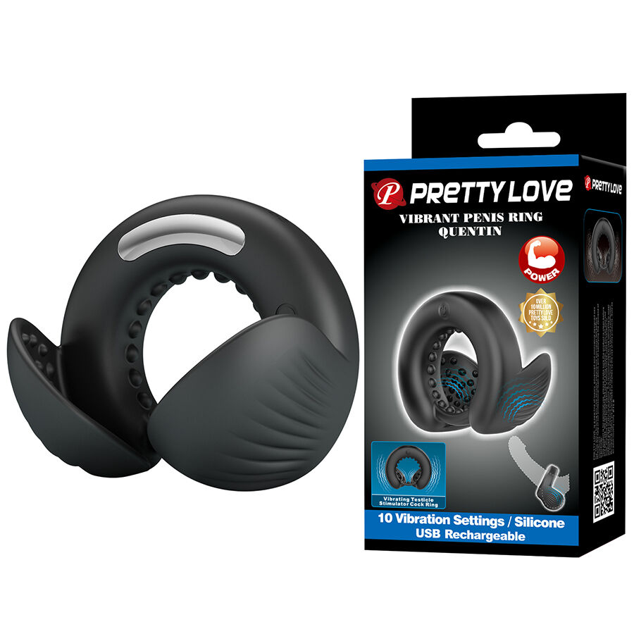 PRETTY LOVE - QUENTIN PENIS RING WITH TESTICULAR STIMULATOR - slika 2