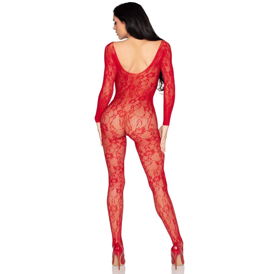LEG AVENUE - 89366 LACE LINGERIE BODYSTOCKING RED - ONE SIZE - slika 3