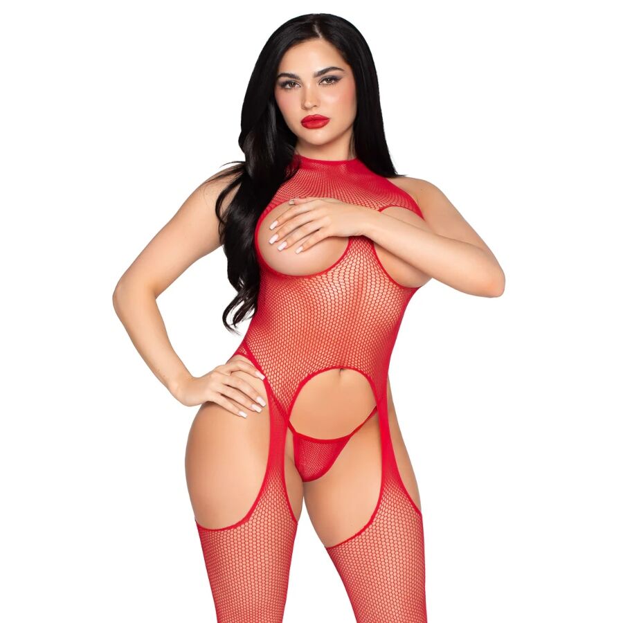 LEG AVENUE - 89374 CUPLESS BODYSTOCKING AND PANTY RED - ONE SIZE - slika 2