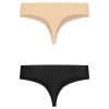 BYE-BRA - INVISIBLE THONG 2 PACK BEIGE & BLACK SIZE XXL
