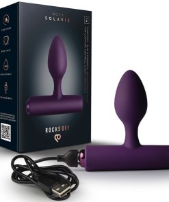 ROCKS-OFF - NOVA SOLARIS RECHARGEABLE SLIM & POWERFUL ANAL PLUG 16 FUNCTION PURPLE