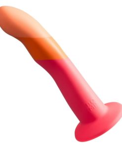 ROMP - DIZI SILICONE DILDO WITH SUCTION CUP TRICOLOR 18 CM