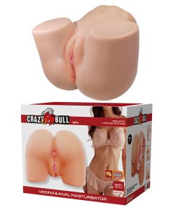 Alternative view of CRAZY BULL - JULIA XXL DOUBLE VAGINAL AND ANAL VIBRATING MASTURBATOR FLESH