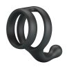 CRAZY BULL - YANCY DOUBLE COCK AND BALL RING BLACK