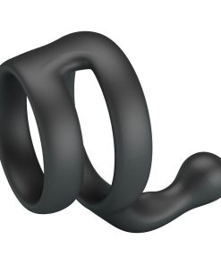 CRAZY BULL - YANCY DOUBLE COCK AND BALL RING BLACK - slika 3