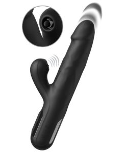 Alternative view of FETISH FANTASY SERIES - SONIX SILICONE THRUSTER RABBIT VIBRATOR BLACK