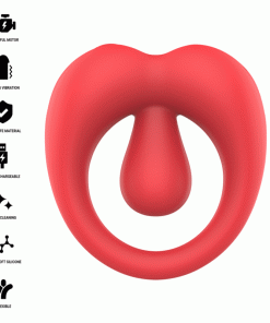 INTENSE - RUSSELL VIBRATING PENIS RING WITH CLITORIS STIMULATION RED