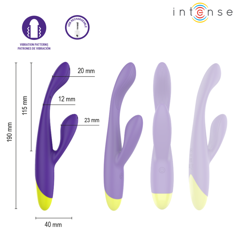 INTENSE - PAOLO RECHARGEABLE RABBIT STIMULATOR FOR G-SPOT AND CLITORIS - slika 3