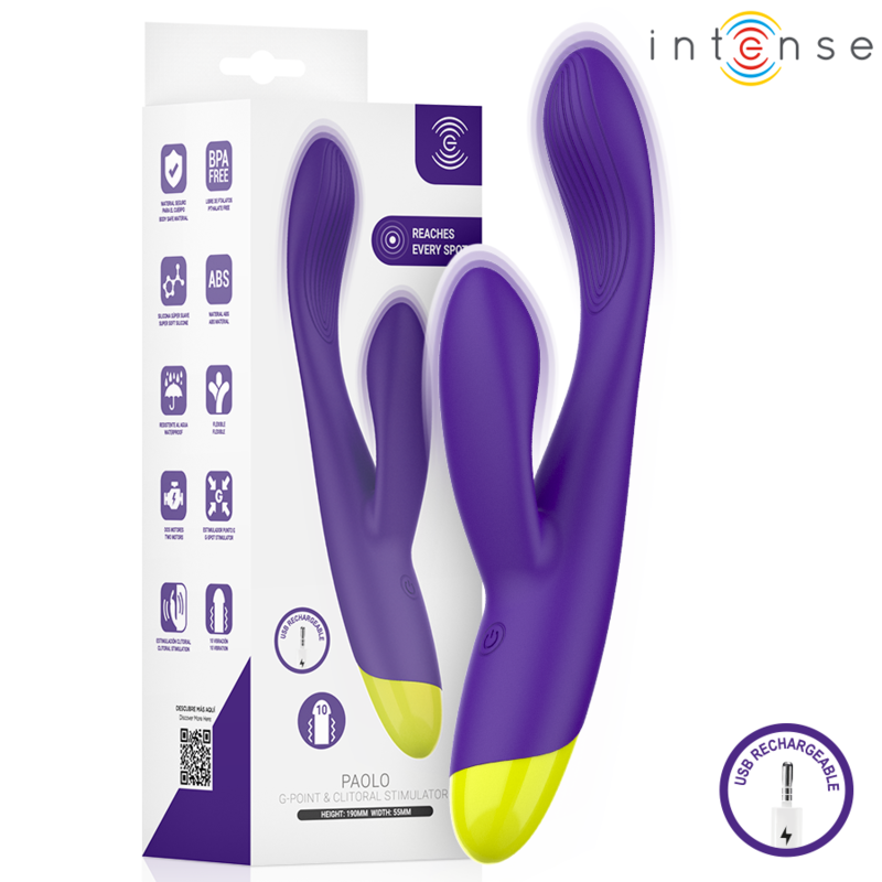 INTENSE - PAOLO RECHARGEABLE RABBIT STIMULATOR FOR G-SPOT AND CLITORIS