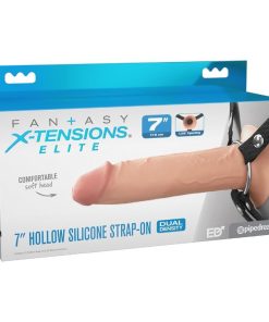 FANTASY X-TENSIONS ELITE - 17.8 CM HOLLOW SILICONE STRAP-ON