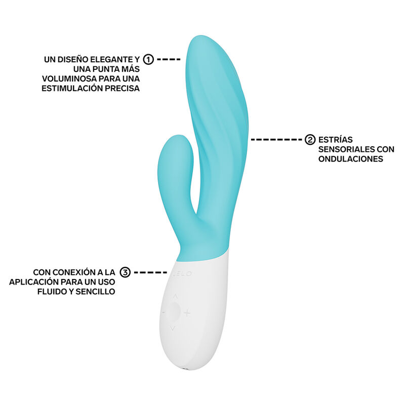 LELO - INA TWIST DOUBLE VIBRATOR RABBIT FOR G-SPOT AND CLITORIS BLUE - slika 3