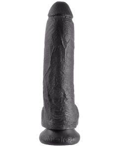 KING COCK - DILDO BLACK WITH BALLS 22.9 CM